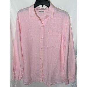 Russ Berens Small Linen Long Sleeve Button Front Pre-shrink Shirt